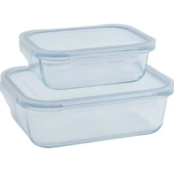 Gifi 2 boîtes de conservation en verre 640 ml et 1500 ml