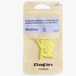 Gifi Quincaillerie^10 chevilles avec collerette pour matériaux pleins et vis - Ø5x25 mm