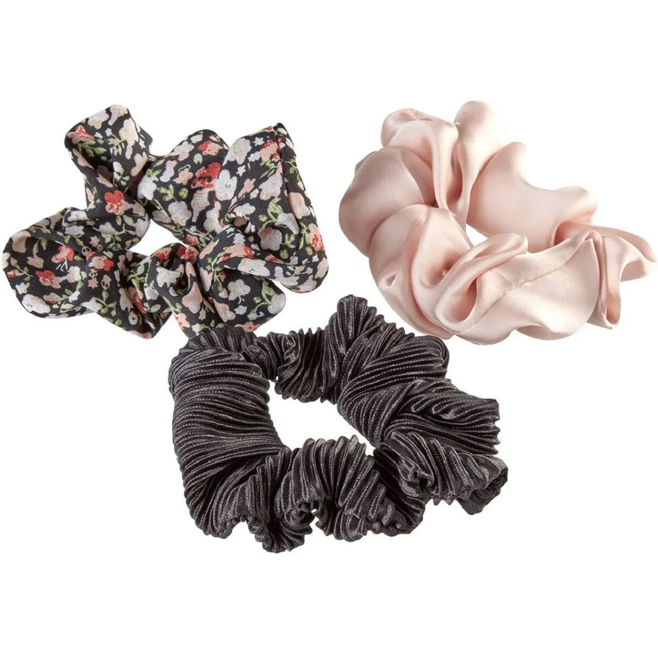 Gifi Beauté^3 chouchous assortis noir/rose/imprimé fleurs