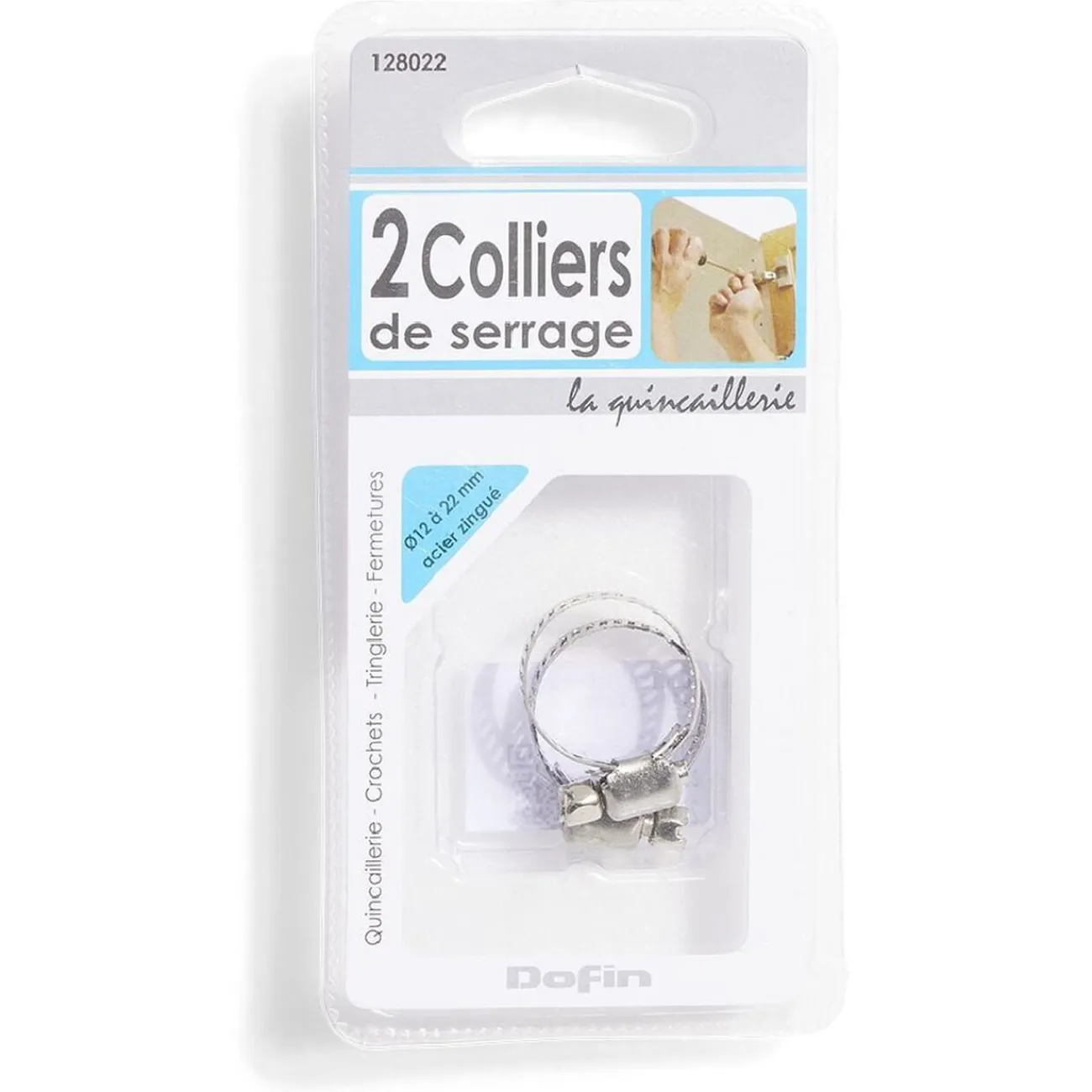 Gifi Quincaillerie^2 colliers de serrage acier zingué - Ø12 à 22 mm