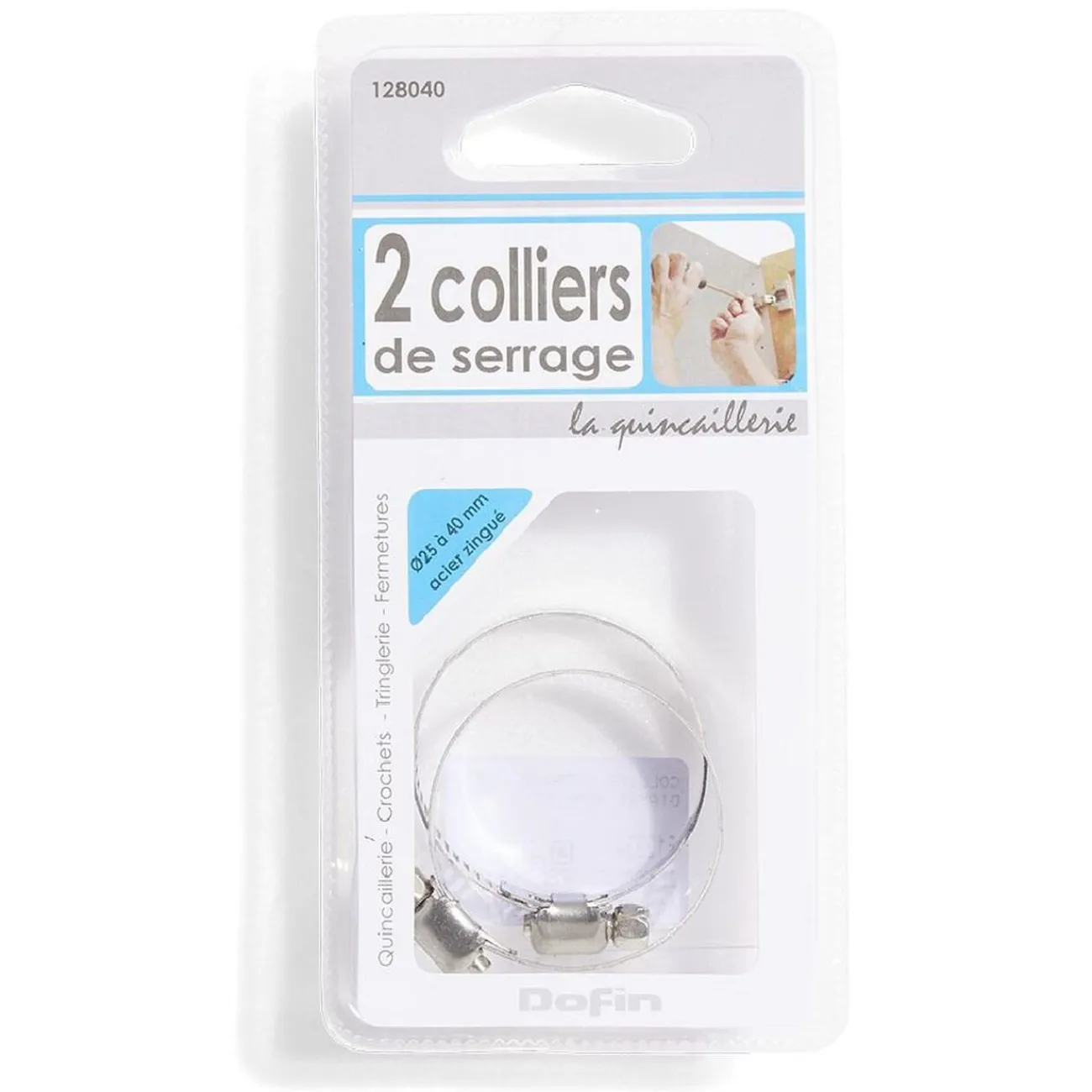 Gifi Quincaillerie^2 colliers de serrage acier zingué - Ø25 à 40 mm