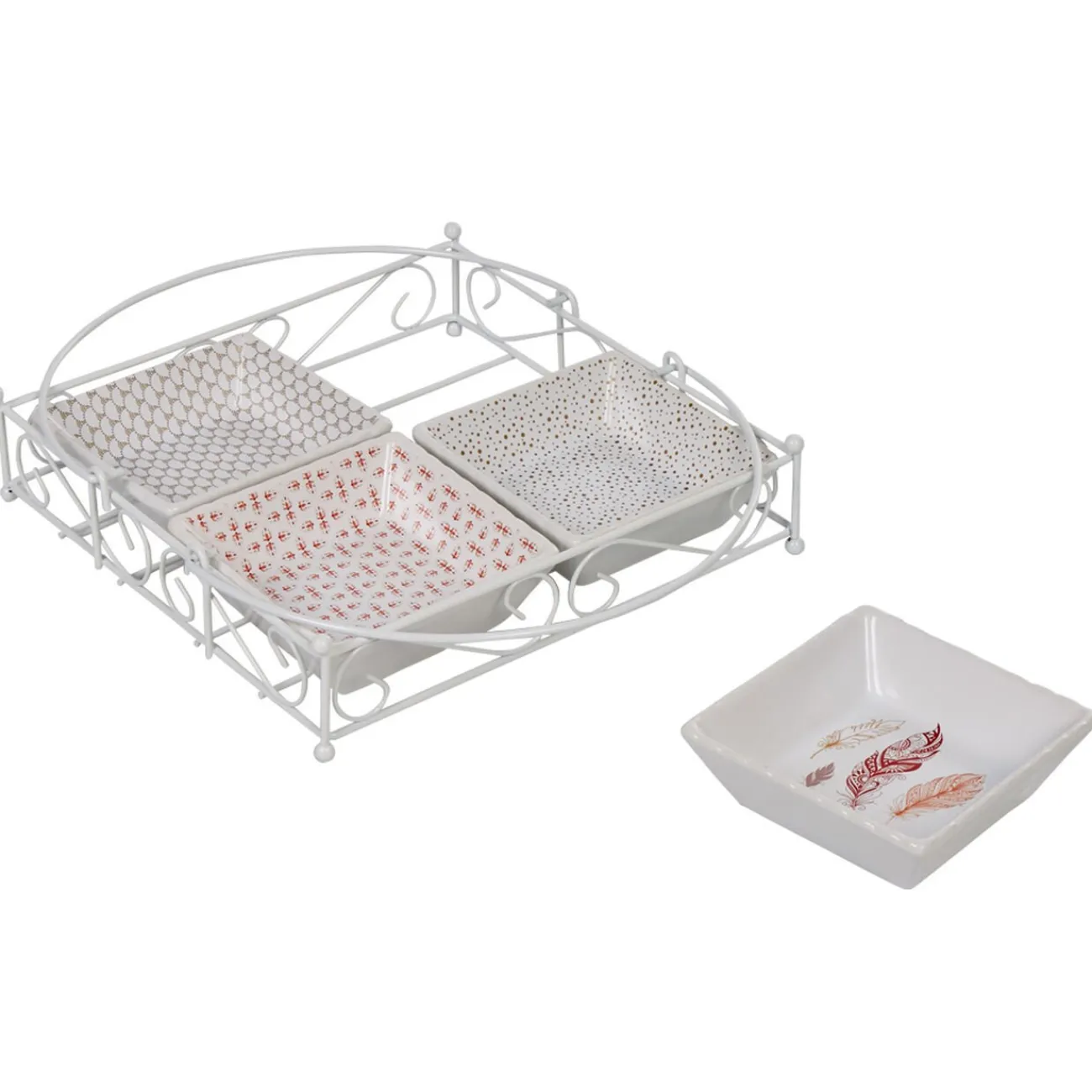 Gifi 4 coupelles avec support blanc