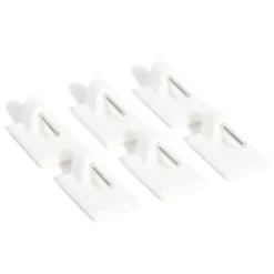 Gifi Quincaillerie^6 crochets adhésifs pour tringle en plastique blanc - 17x24 mm