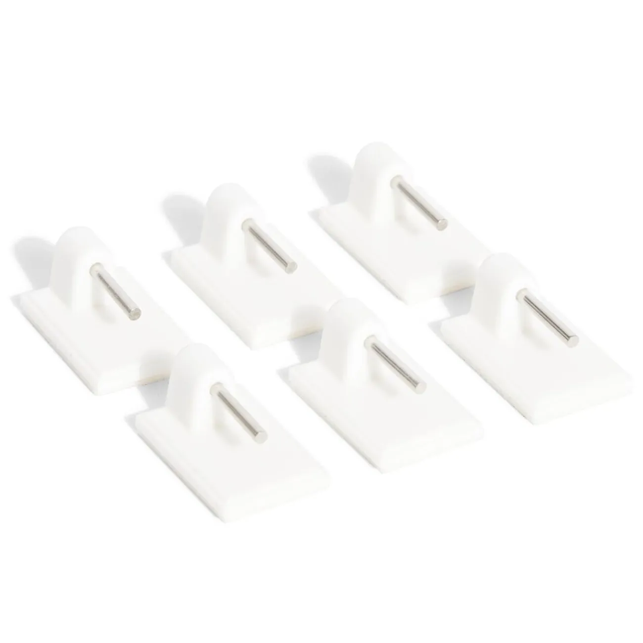 Gifi Quincaillerie^6 crochets adhésifs pour tringle en plastique blanc - 17x24 mm