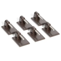 Gifi Quincaillerie^6 crochets adhésifs pour tringle en plastique marron - 17x24 mm