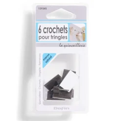 Gifi Quincaillerie^6 crochets adhésifs pour tringle en plastique marron - 17x24 mm