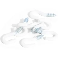Gifi Quincaillerie^8 crochets ouverts en acier plastifié blanc - 2,5x20 mm