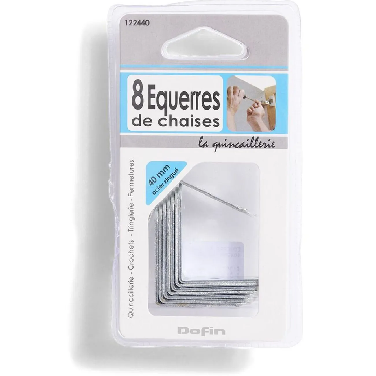 Gifi Quincaillerie^8 équerres de chaise acier zingué - 40x2 mm