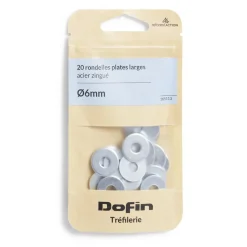 Gifi Quincaillerie^20 rondelles plates larges acier zingué Ø6 mm