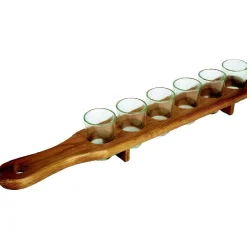 Gifi 6 verres shooter sur support en bois