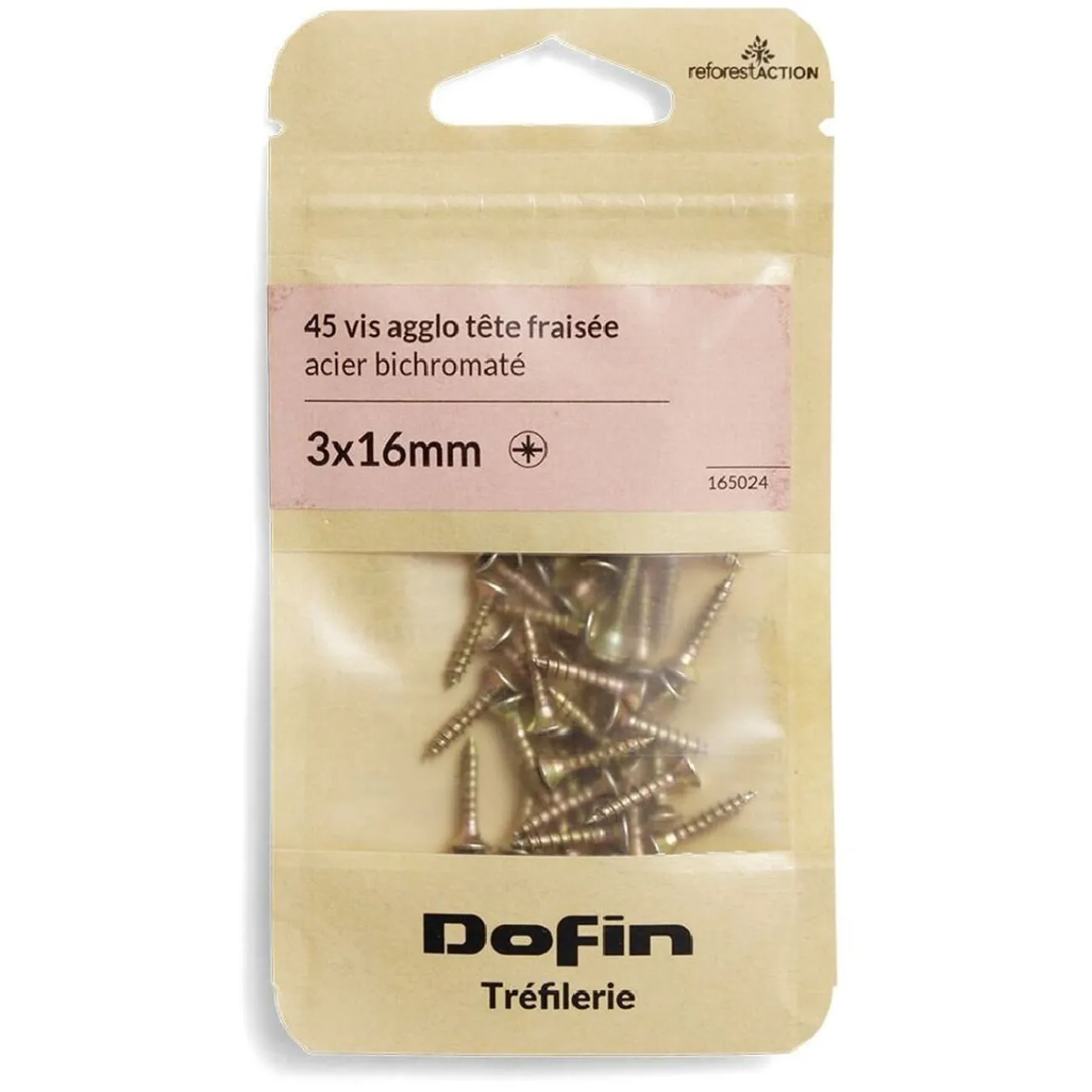 Gifi Quincaillerie^40 vis agglo tête fraisée acier bichromaté - 3x16 mm