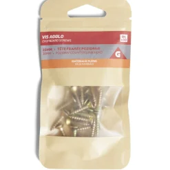Gifi Quincaillerie^30 vis agglo tête fraisée acier bichromaté - 4x20 mm