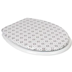 Gifi Equipement Wc^Abattant WC blanc design fleurs