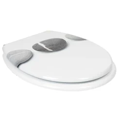 Gifi Equipement Wc^Abattant WC blanc design Zen galet