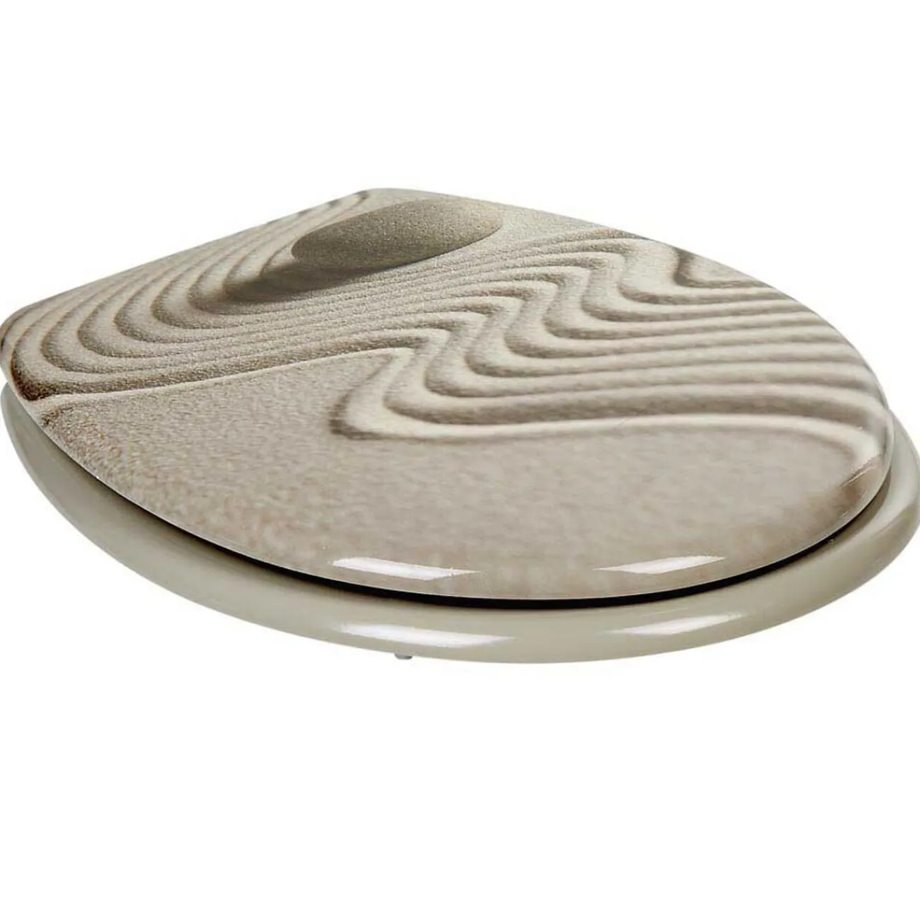 Gifi Equipement Wc^Abattant WC blanc design Zen sable