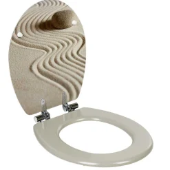 Gifi Equipement Wc^Abattant WC blanc design Zen sable