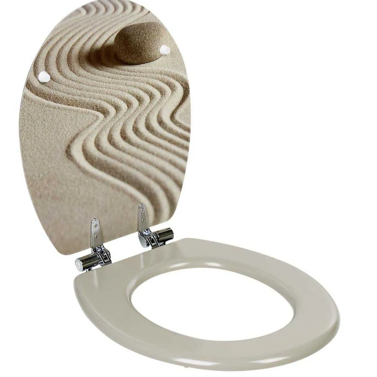 Gifi Equipement Wc^Abattant WC blanc design Zen sable