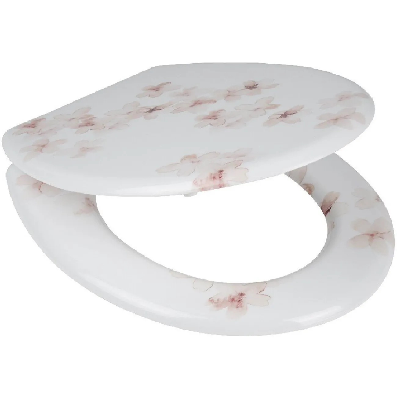 Gifi Equipement Wc^Abattant WC blanc design fleurs de cerisier roses