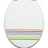 Gifi Equipement Wc^Abattant WC blanc rayures colorées