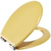 Gifi Equipement Wc^Abattant WC bois jaune curry avec frein de chute déclipsable réglable