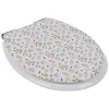 Gifi Equipement Wc^Abattant WC bois motif floral avec frein de chute déclipsable réglable