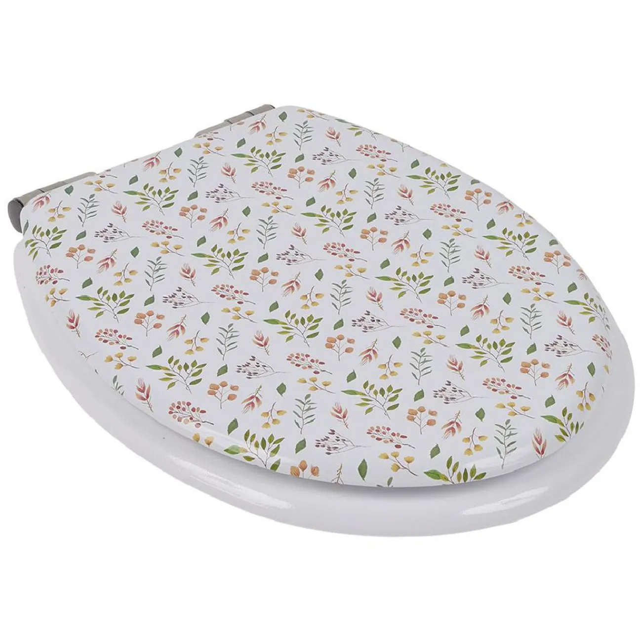 Gifi Equipement Wc^Abattant WC bois motif floral avec frein de chute déclipsable réglable