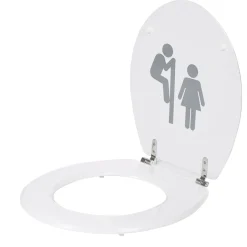 Gifi Equipement Wc^Abattant WC motif pictogramme fille et garçon humoristique