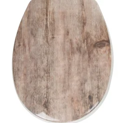 Gifi Equipement Wc^Abattant WC plastique duroplast style bois frein de chute