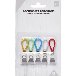 Gifi Rangement|Accroche torchon pince x5 pvc