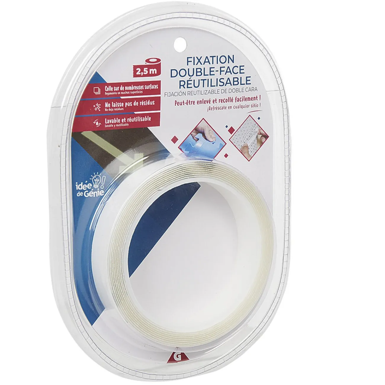 Gifi Colle Et Adhésif^Adhésif double face réutilisable 2,5 m