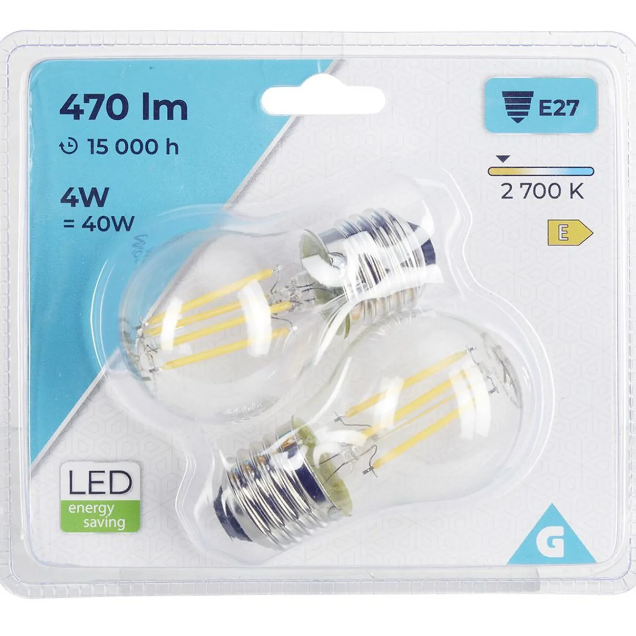 Gifi Ampoule^Ampoule LED à filament E27 G25 lumière chaude 470lms x2