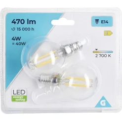 Gifi Ampoule^Ampoule LED à filament E14 G45 470lms x2