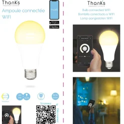 Gifi Ampoule^Ampoule LED connectée blanc ajustable E27 60 W