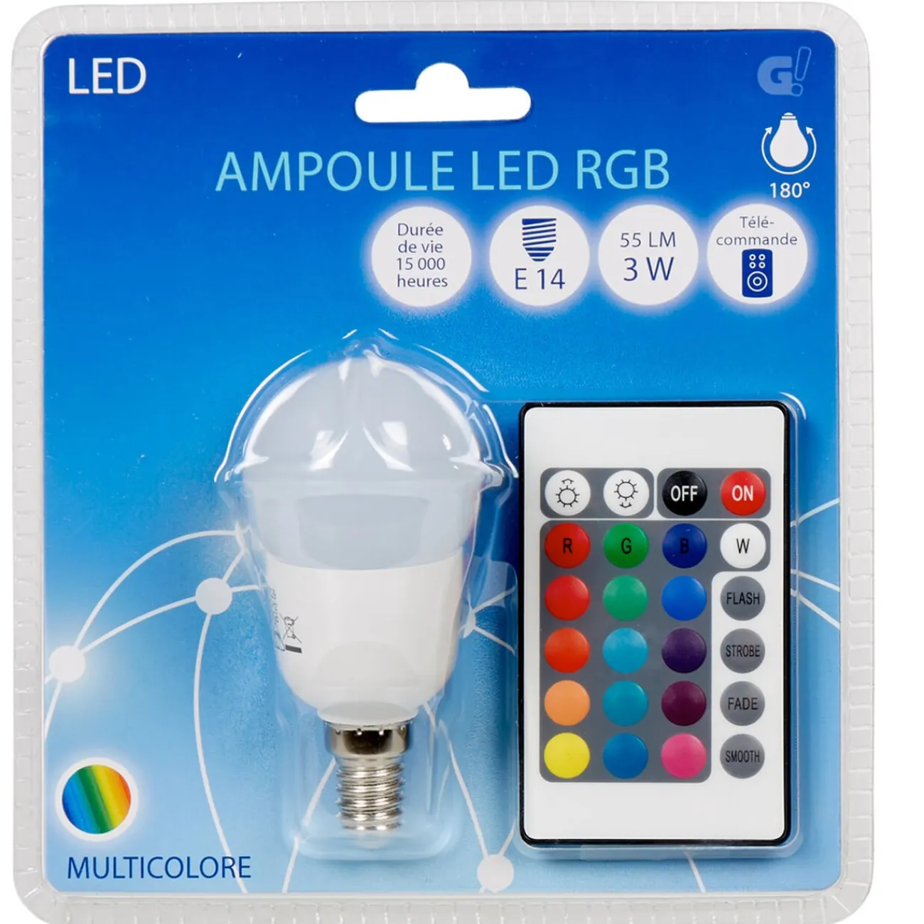 Gifi Ampoule^Ampoule LED E14 G45 couleurs changeantes