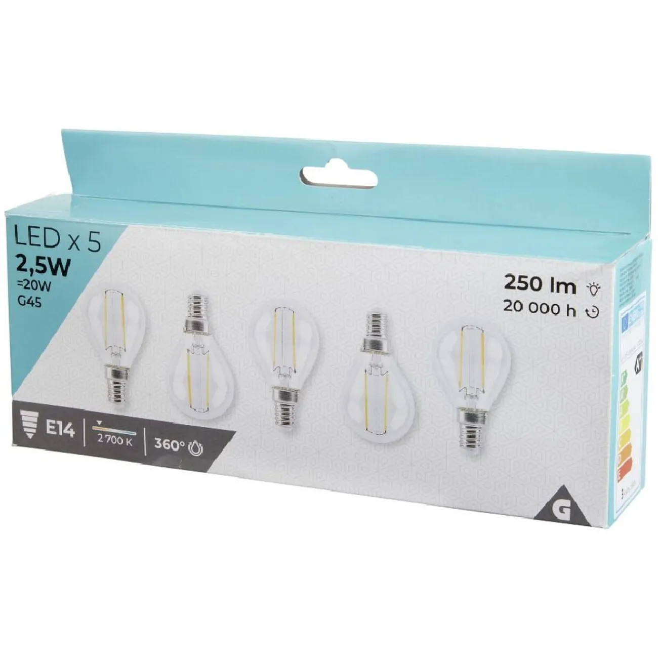 Gifi Ampoule^Ampoule LED lumière chaude 2,5 W douille E14 x5