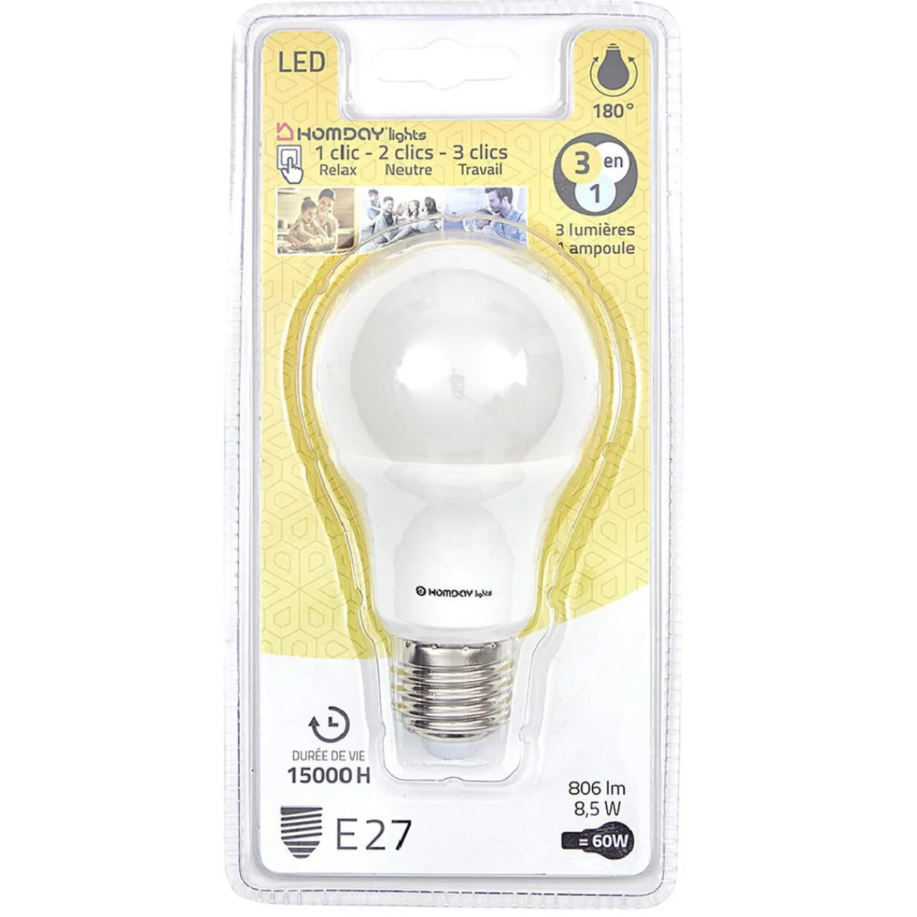 Gifi Ampoule^Ampoule ronde led E27 806 Lumen 3 modes