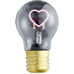 Gifi Ampoule^Ampoule USB rechargeable filament LED coeur rose Ø7xH12cm