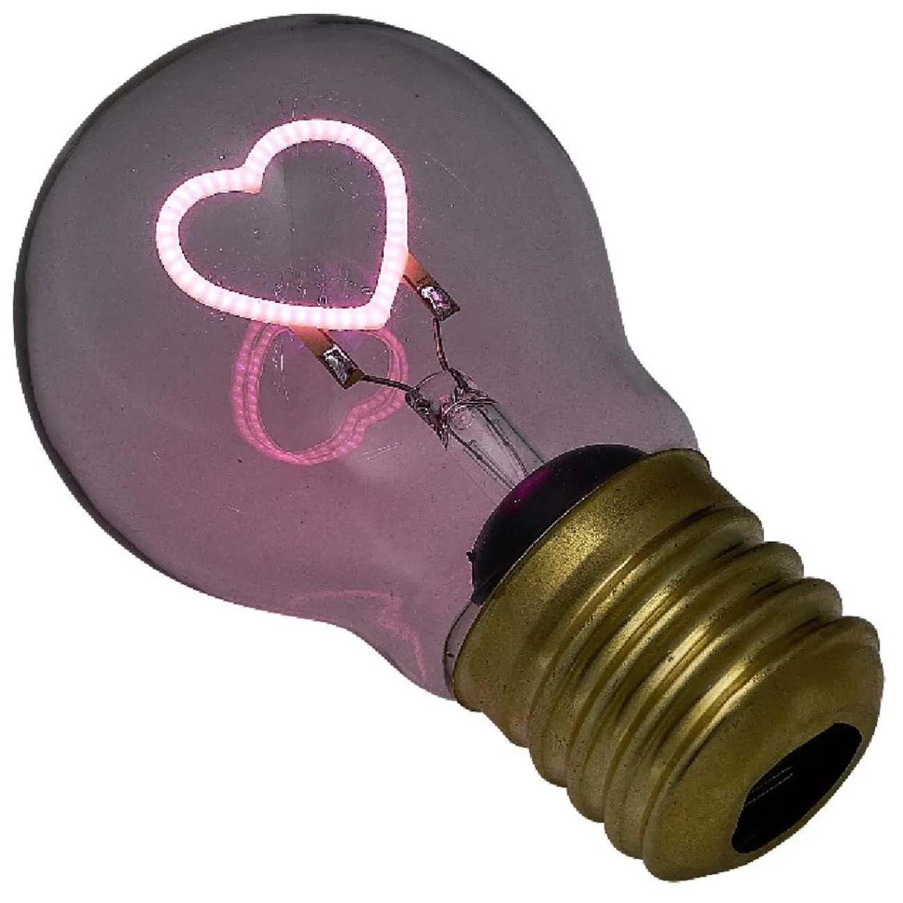 Gifi Ampoule^Ampoule USB rechargeable filament LED coeur rose Ø7xH12cm