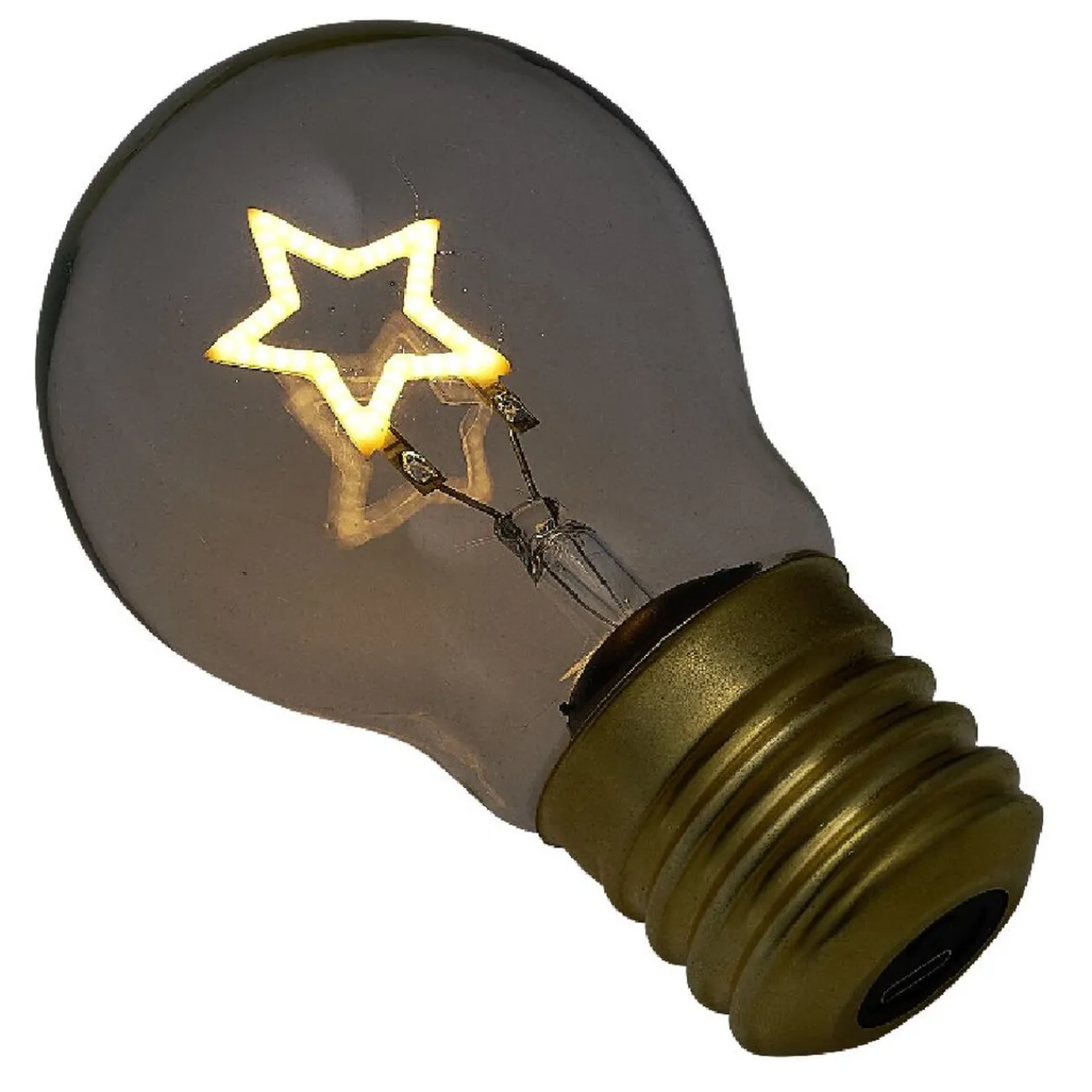 Gifi Ampoule^Ampoule USB rechargeable filament LED étoile jaune Ø7xH12cm