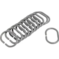 Gifi Equipement Douche^Anneau de douche forme ovale plastique gris x12