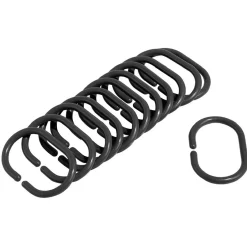 Gifi Equipement Douche^Anneau de douche forme ovale plastique noir x12