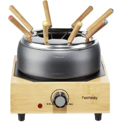 Gifi Appareil à fondue sur socle en bambou 800W