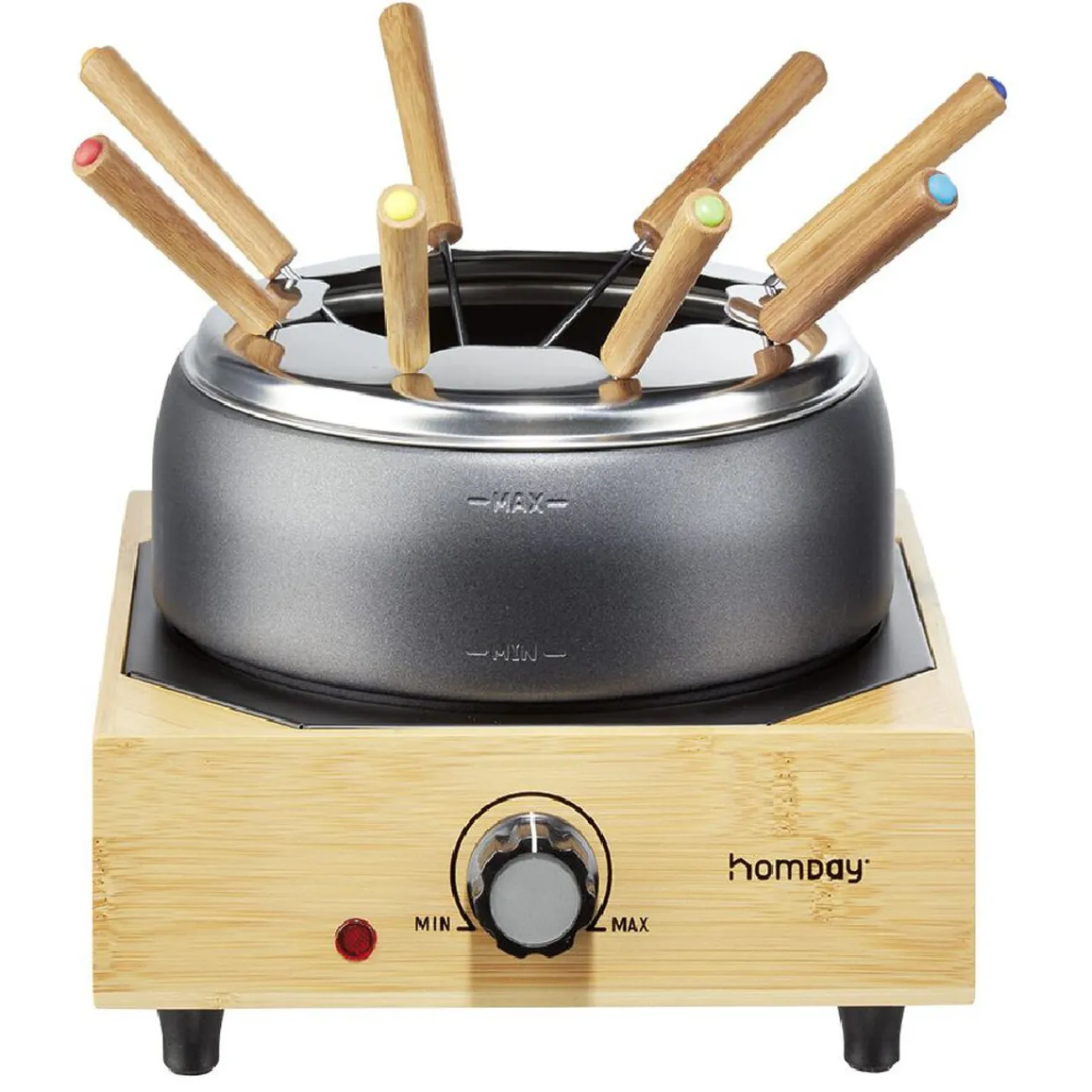 Gifi Appareil à fondue sur socle en bambou 800W