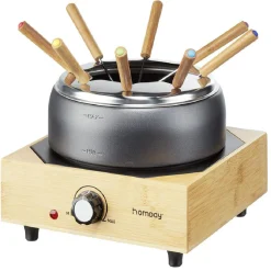 Gifi Appareil à fondue sur socle en bambou 800W
