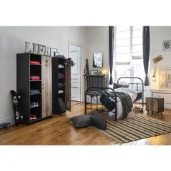 Gifi Rangement|Armoire Apollo noire et miel