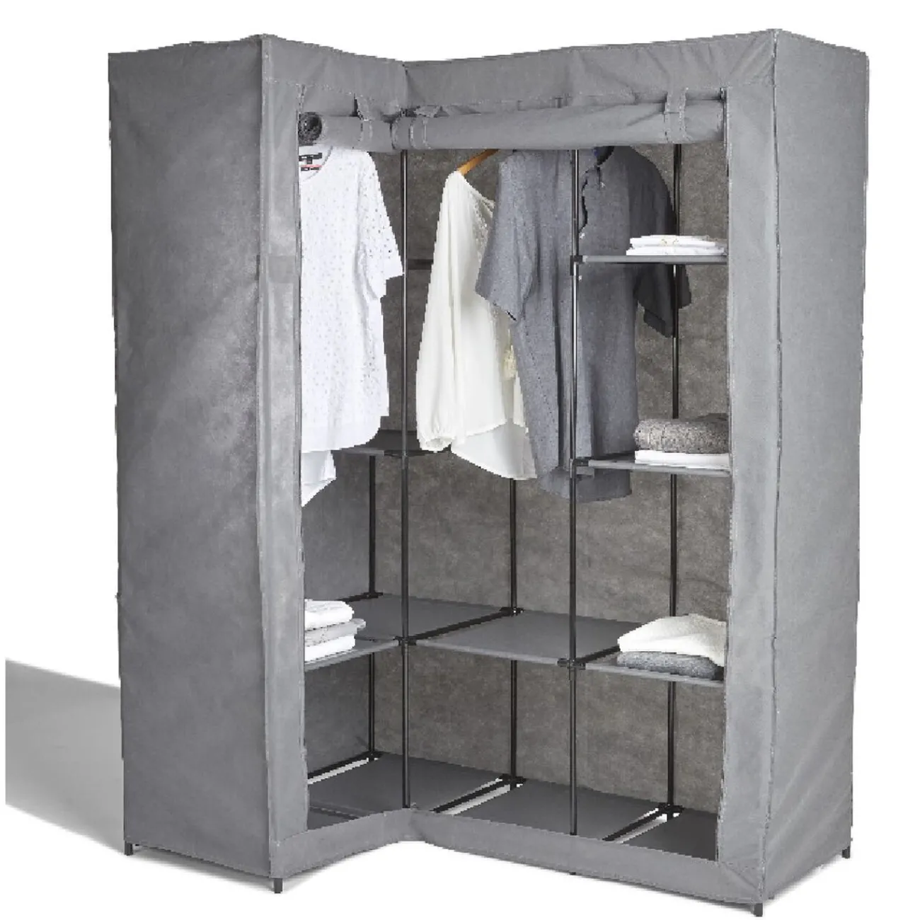 Gifi Rangement|Armoire dressing d'angle grise