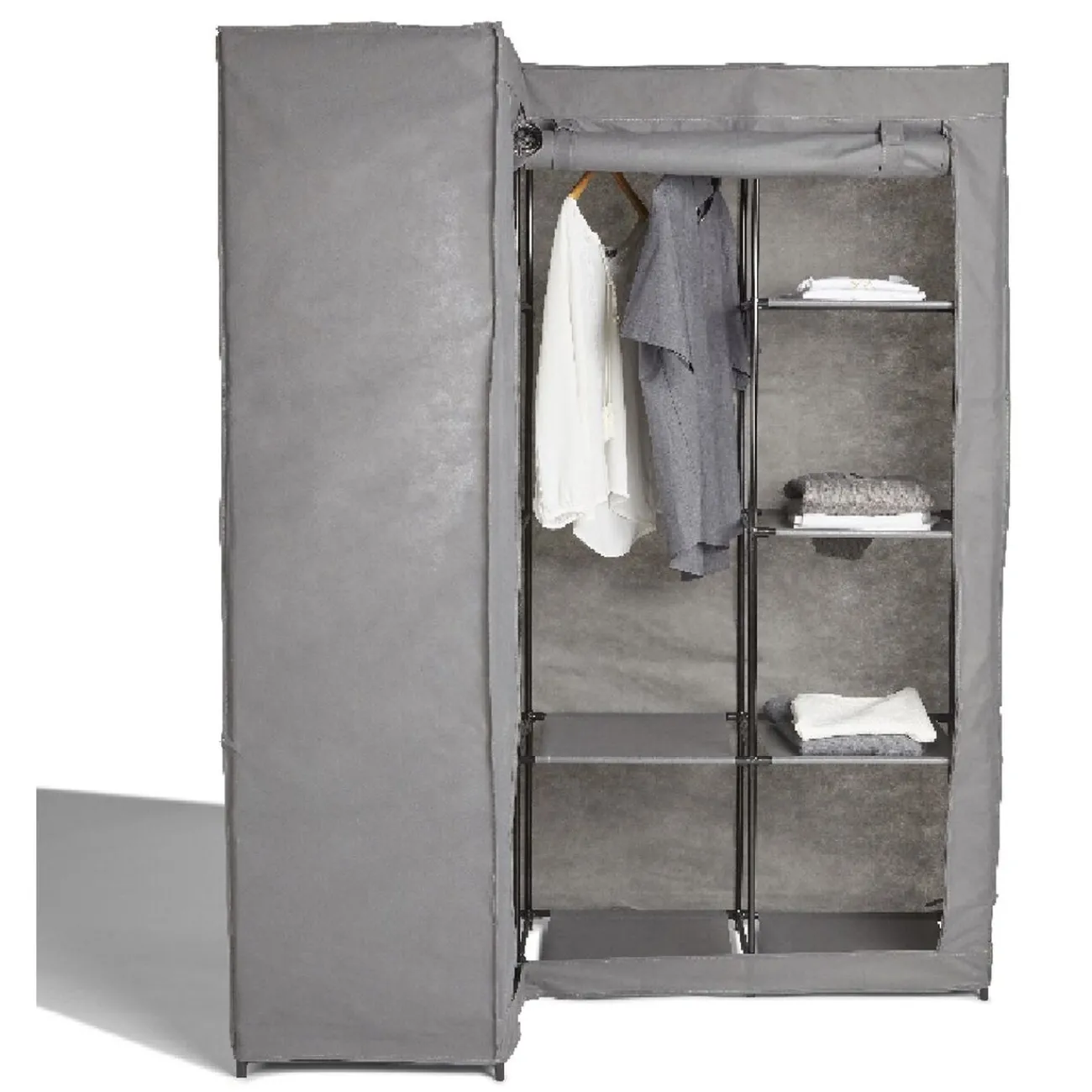 Gifi Rangement|Armoire dressing d'angle grise