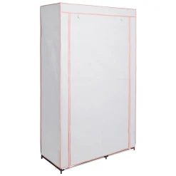 Gifi Rangement|Armoire dressing double blanc 1 penderie et 6 tablettes