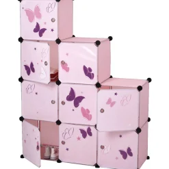 Gifi Rangement|Armoire dressing escalier pour enfant design papillon