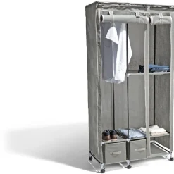 Gifi Rangement|Armoire dressing gris